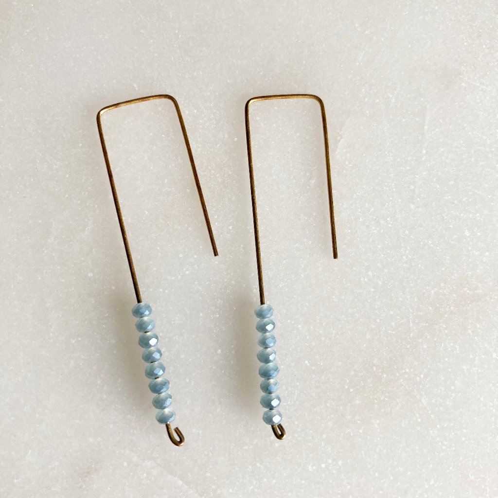 Beaded Gold Threader Earrings 10$
